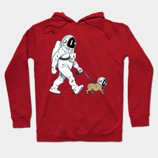 Walking the Dog Astronaut - color Hoodie